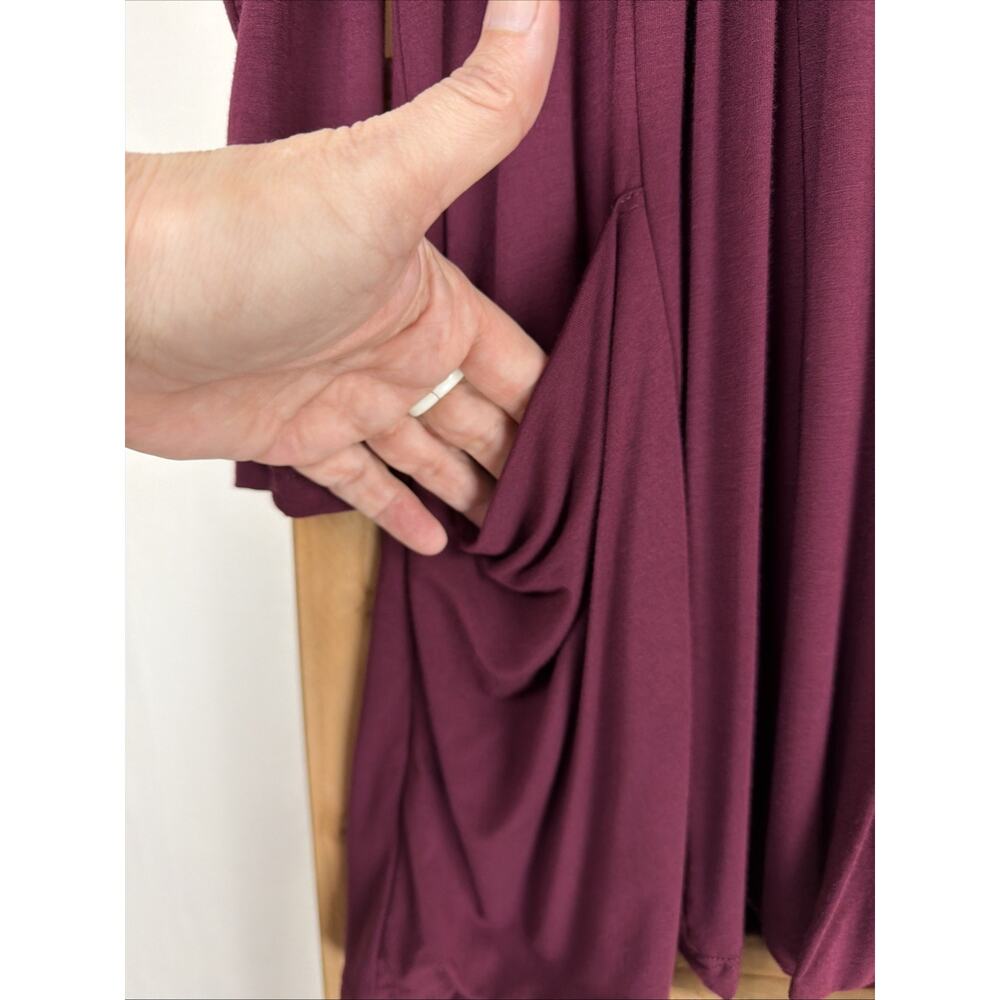 NWT Inoah Burgundy Long Sleeve Pockets Open Long Cardigan #0876 Size XS USA - Picture 3 of 4